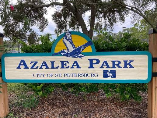 Azalea Park entrance sign in St. Petersburg, Florida